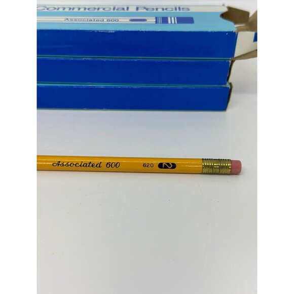 VTG Associated 600 Commercial Pencils New Old Stock Box Pencils Set-of-3 - Picture 6 of 7